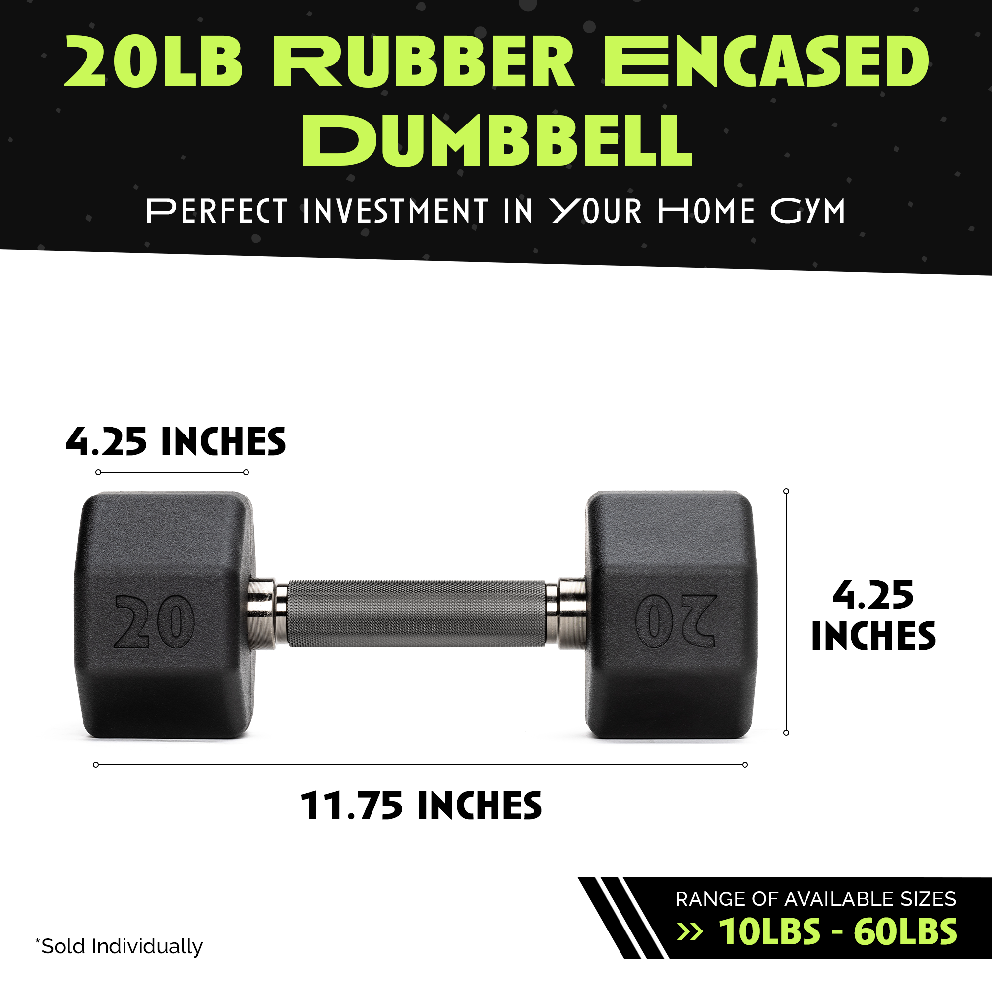 Octo Rubber Dumbbell Single Weight Training Equipment