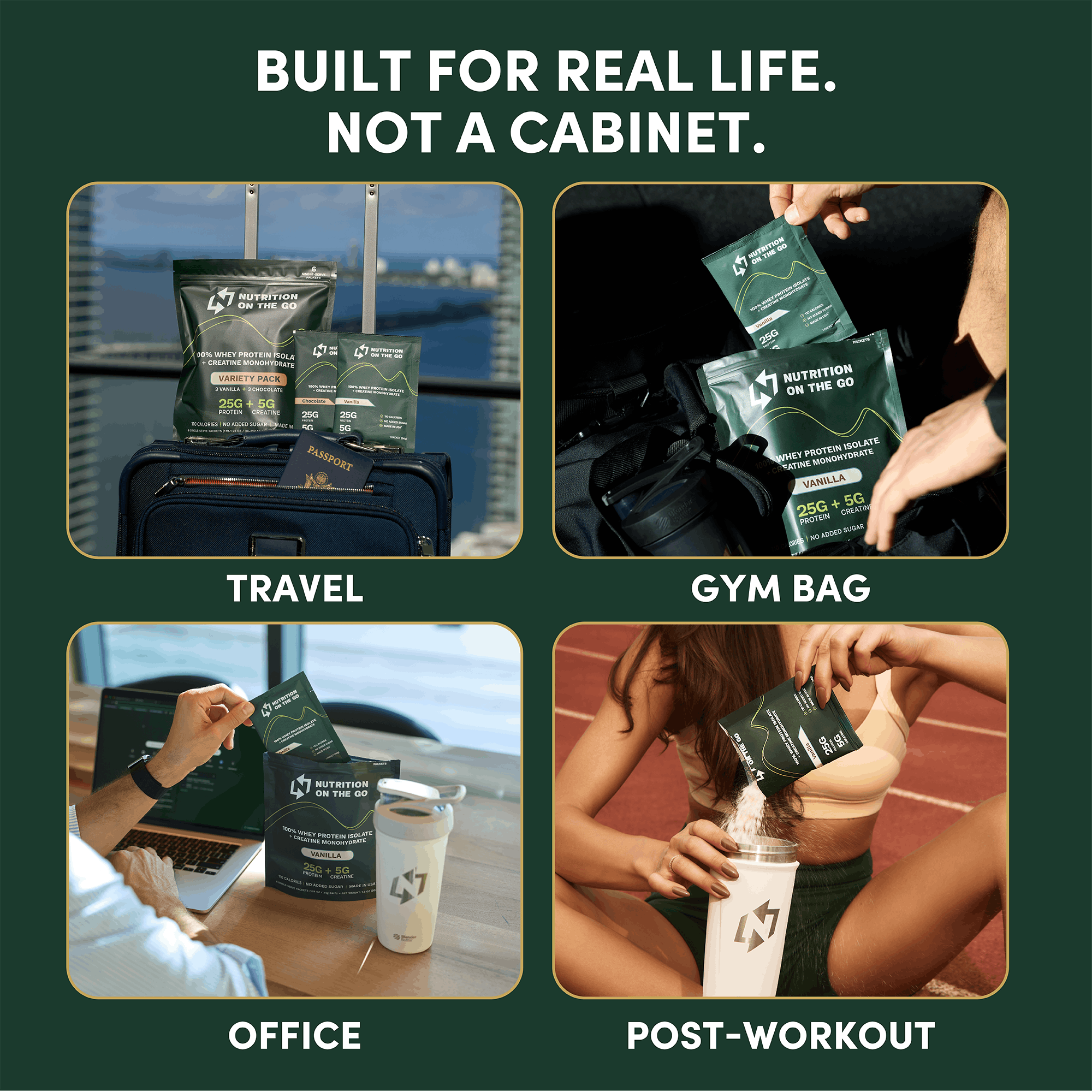 2-in-1 Whey Protein Isolate Creatine Travel Packets
