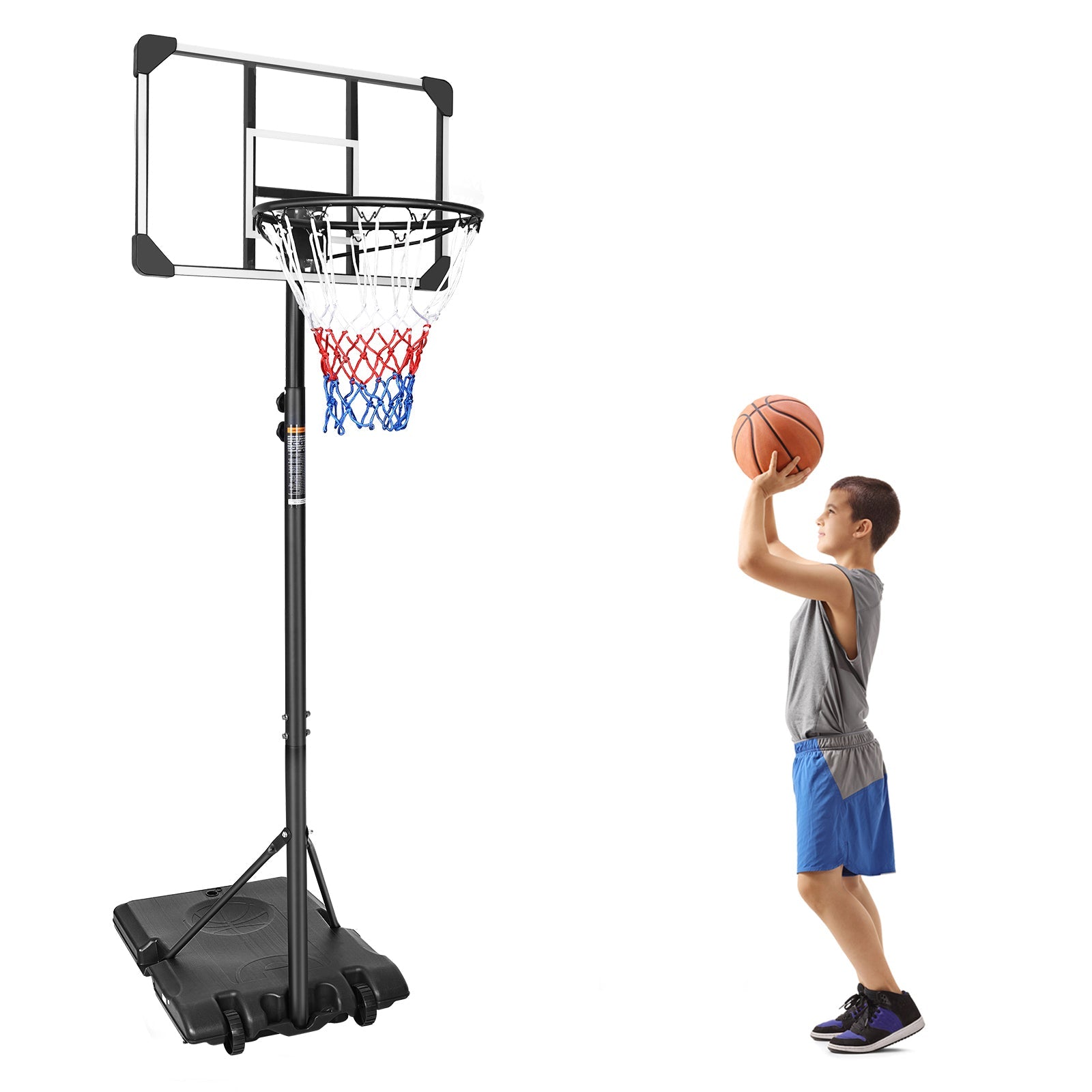 Portable Basketball Goal System Stable Base Wheels Outdoor