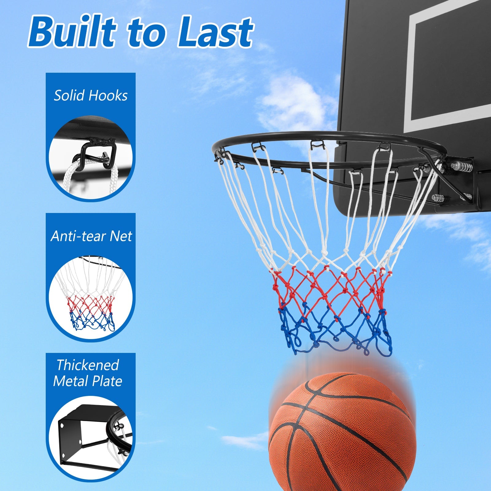 18 Inch Basketball Rim Replacement Net Mounting Hardware