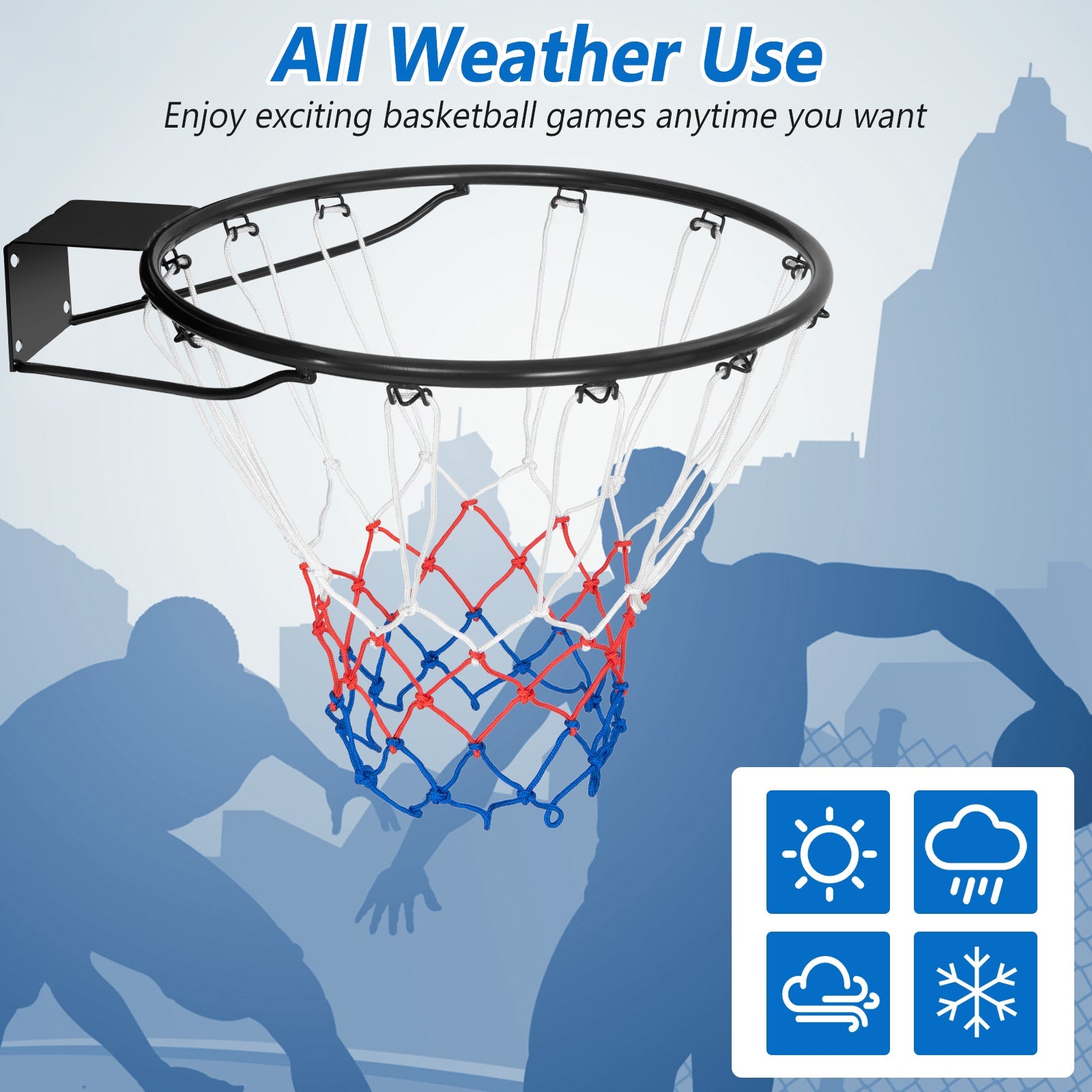 18 Inch Basketball Rim Replacement Net Mounting Hardware