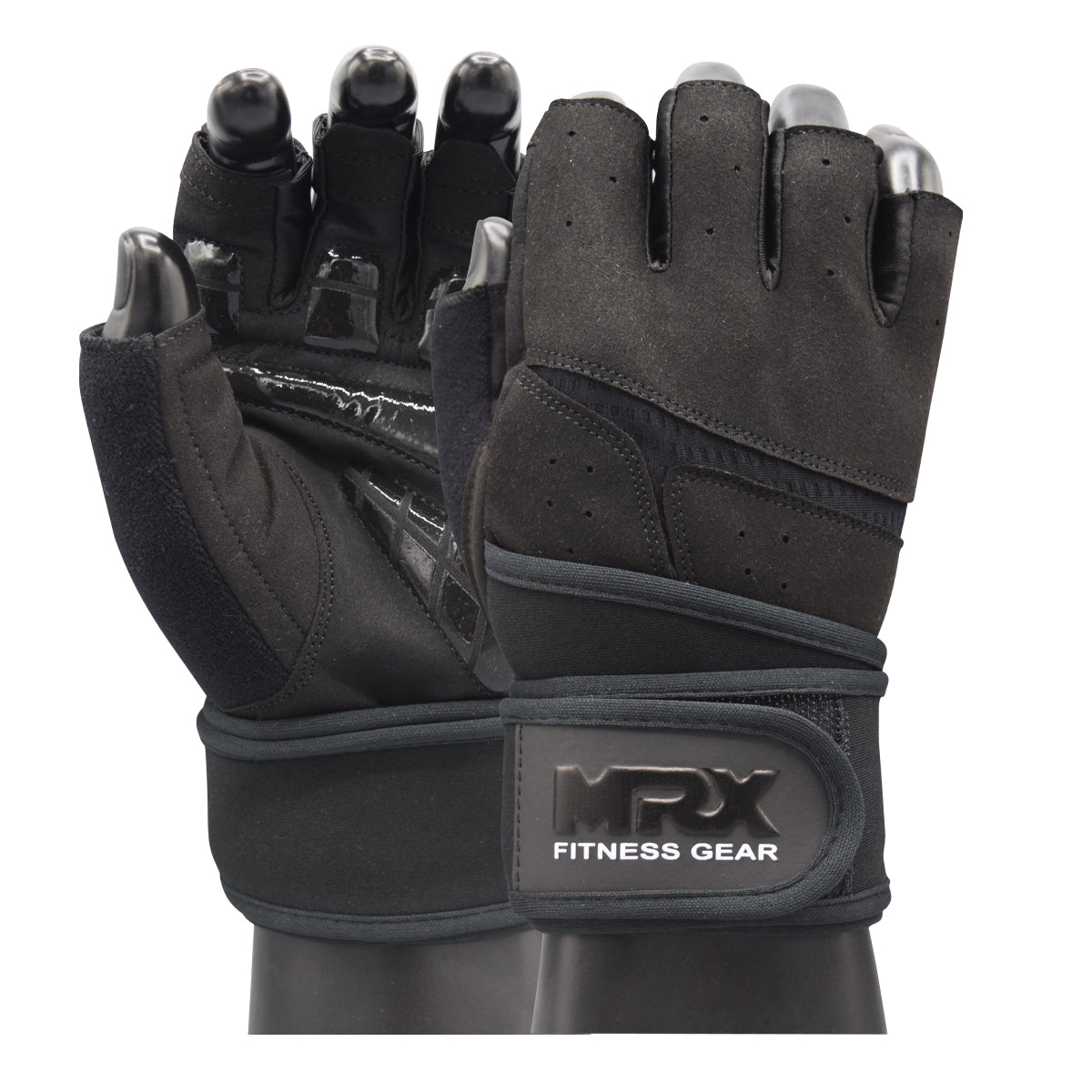 Weightlifting Gloves Long Wrist Strap Gym Training
