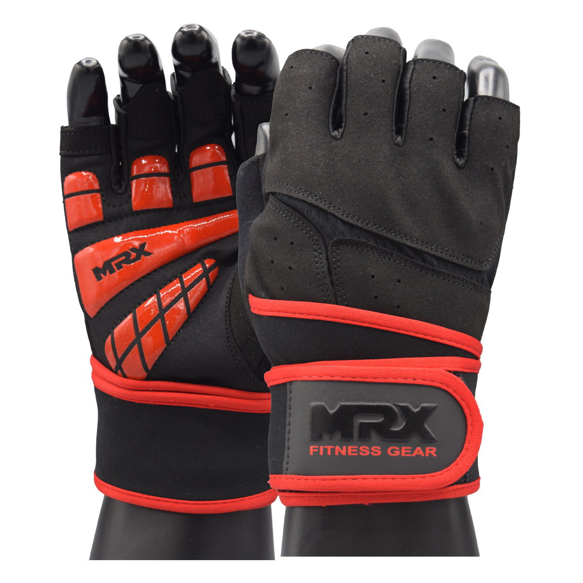 Weightlifting Gloves Long Wrist Strap Gym Training