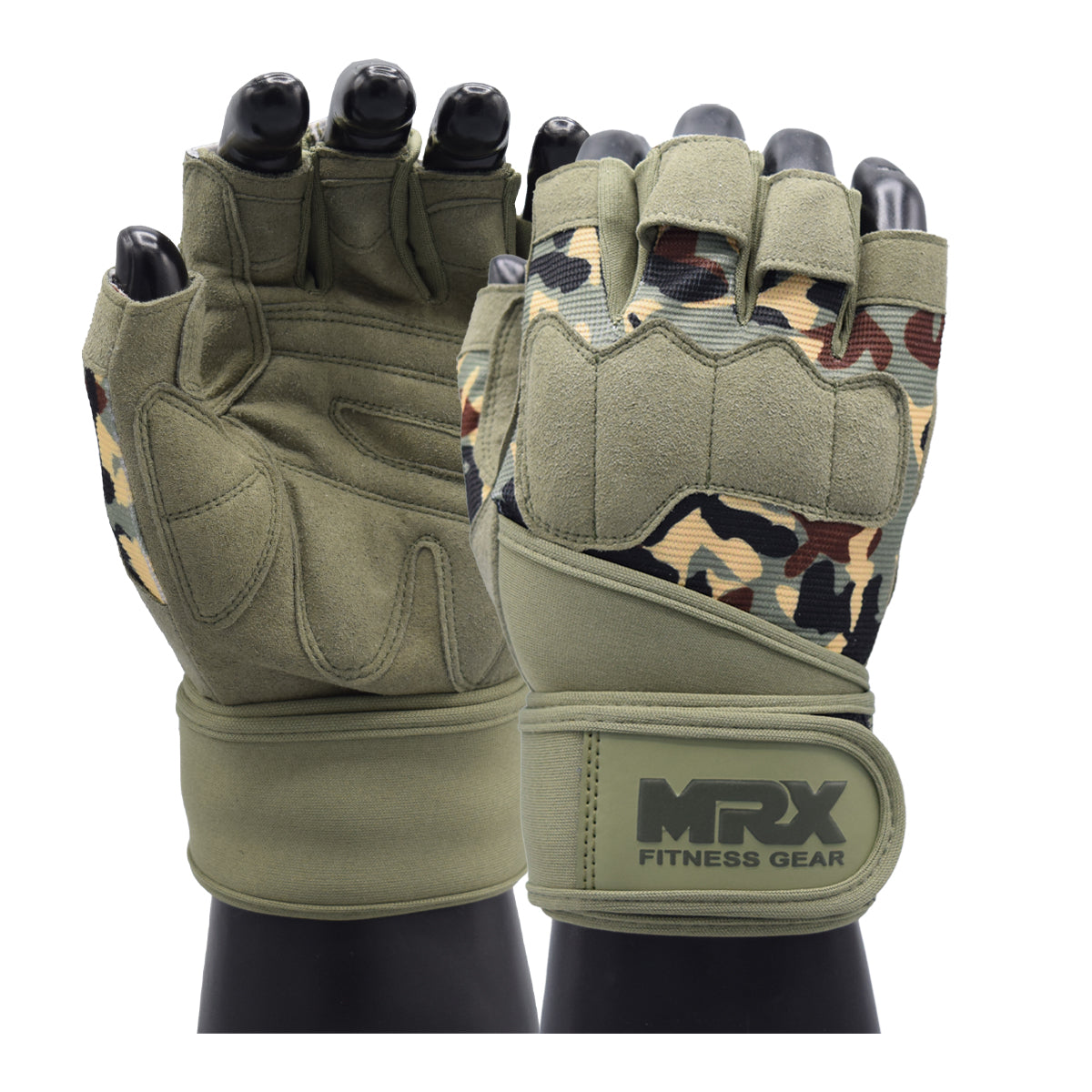 Weightlifting Gloves Long Wrist Strap Gym Training