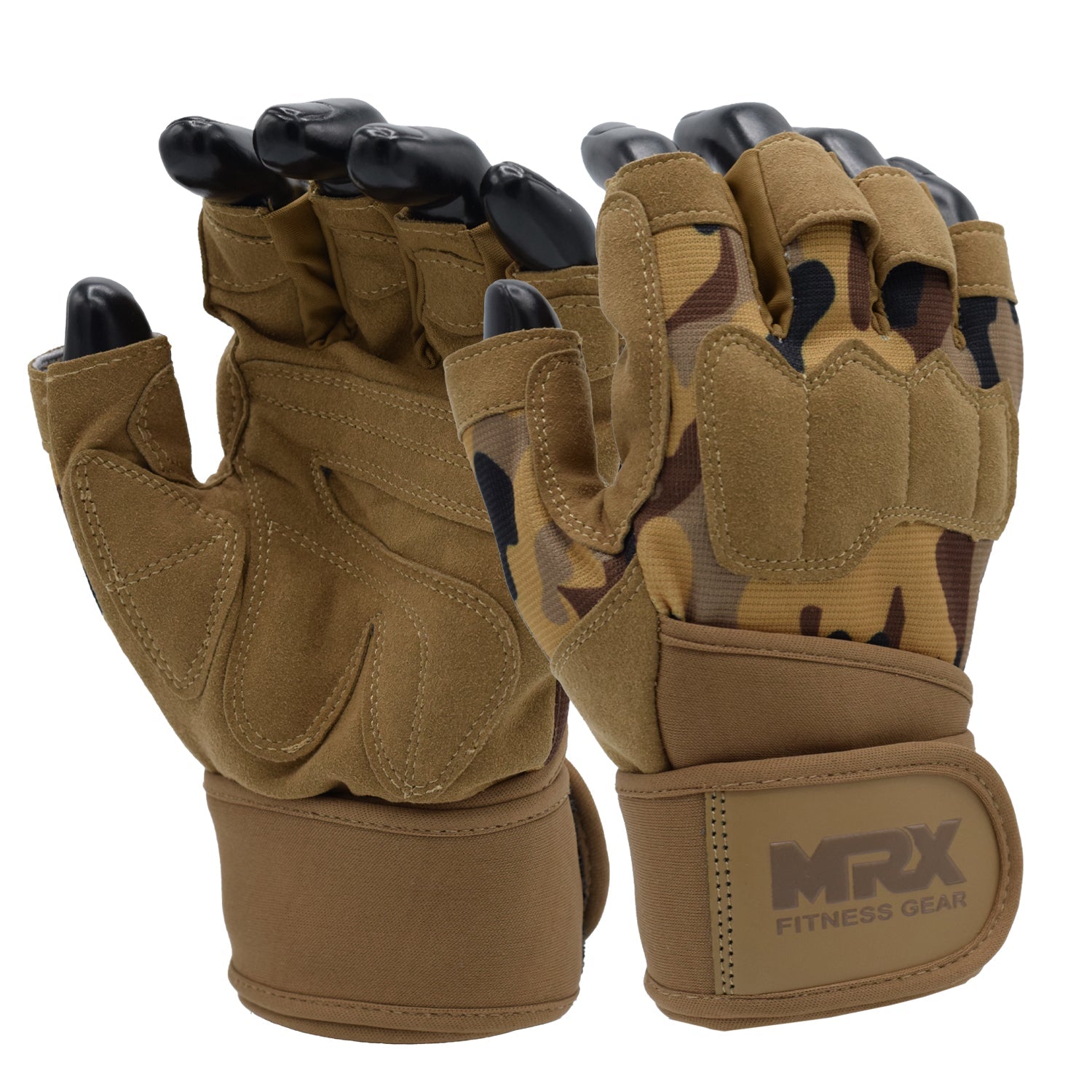 Weightlifting Gloves Long Wrist Strap Gym Training