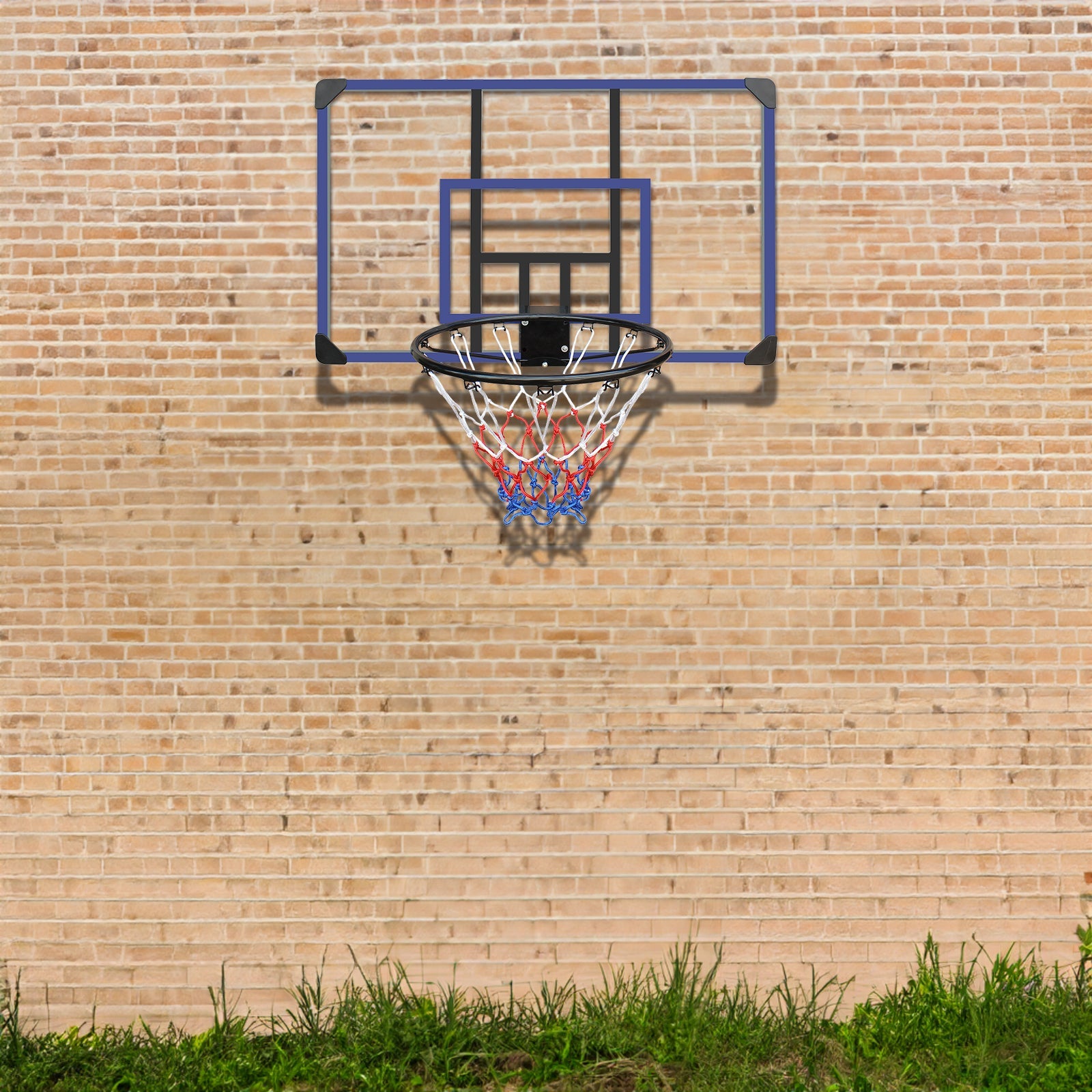 Wall Mounted Basketball Hoop Shatterproof Backboard Foldable Net