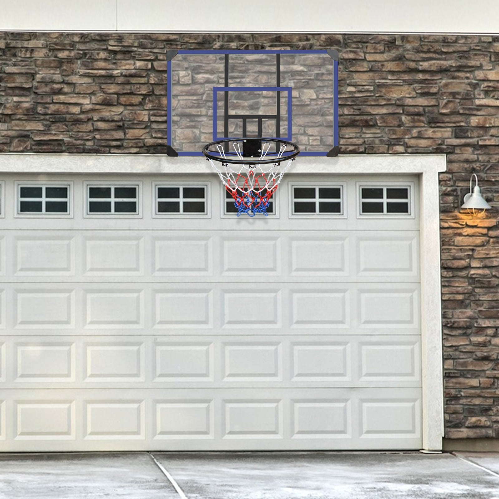 Wall Mounted Basketball Hoop Shatterproof Backboard Foldable Net