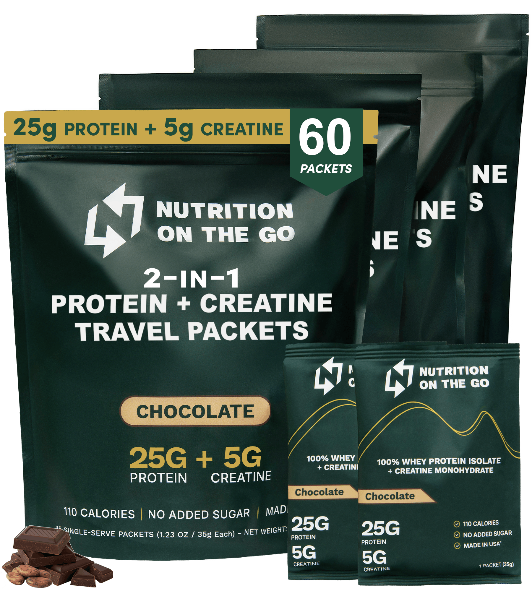 2-in-1 Whey Protein Isolate Creatine Travel Packets