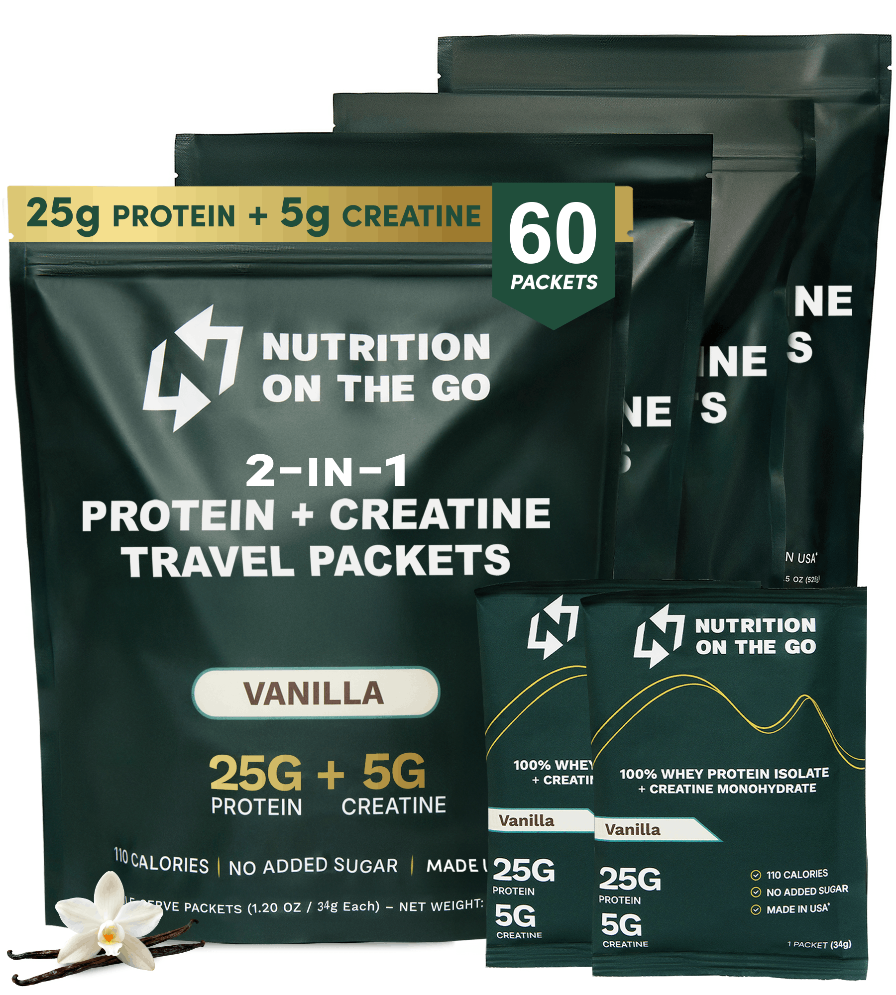 2-in-1 Whey Protein Isolate Creatine Travel Packets