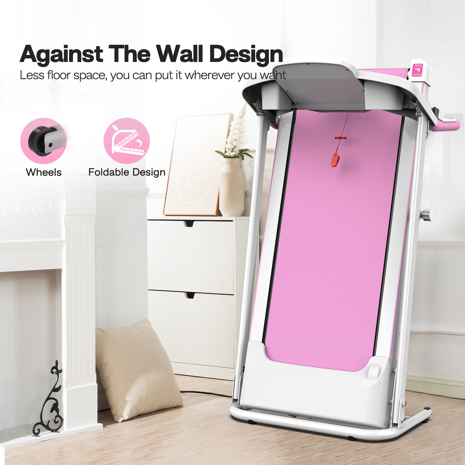 Foldable 2.5HP Electric Treadmill Home Gym Running Machine