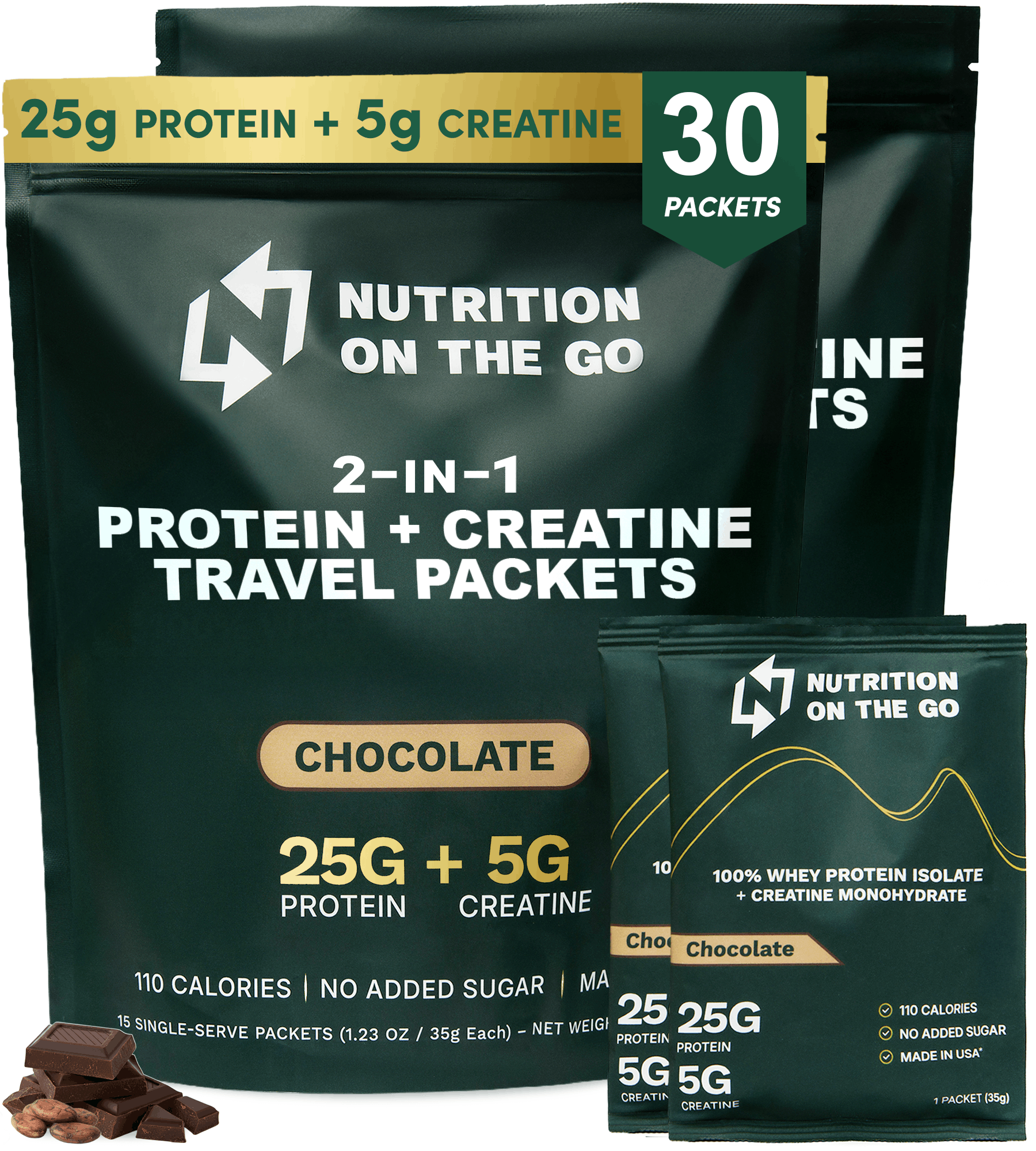 2-in-1 Whey Protein Isolate Creatine Travel Packets