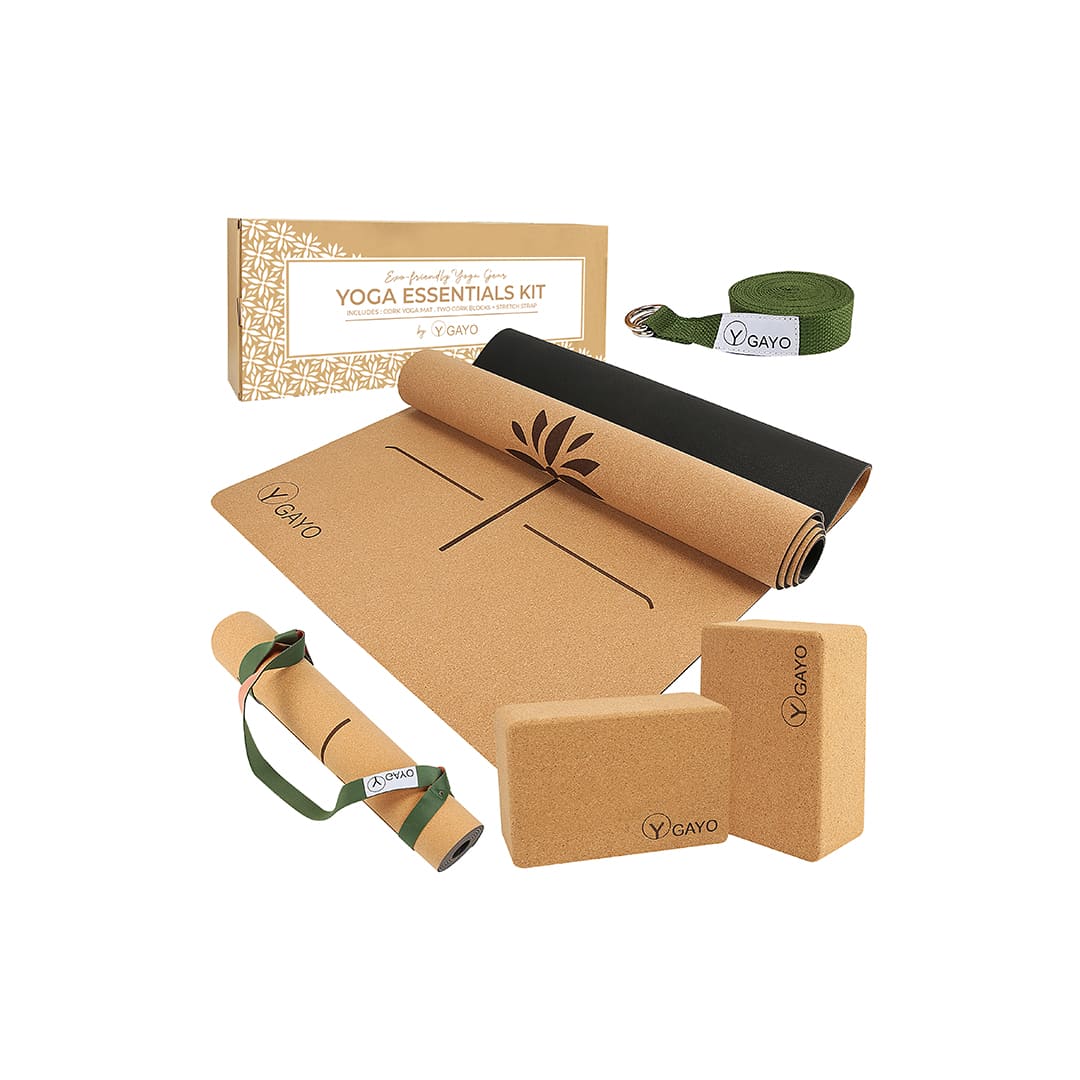 Ultimate Cork Yoga Essentials Kit Fitness Accessories Set