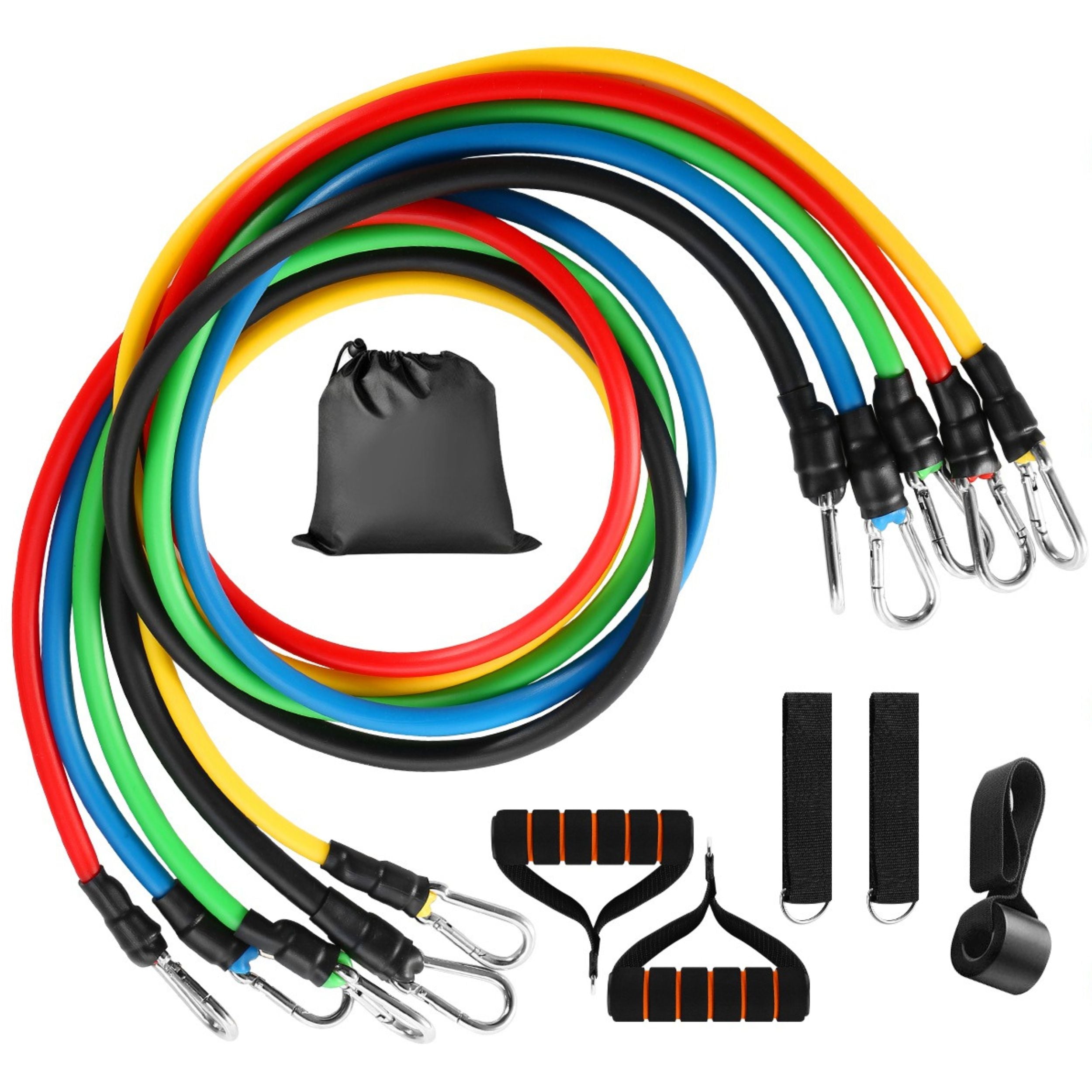 11 Piece Resistance Bands Set 100lbs Workout Tubes
