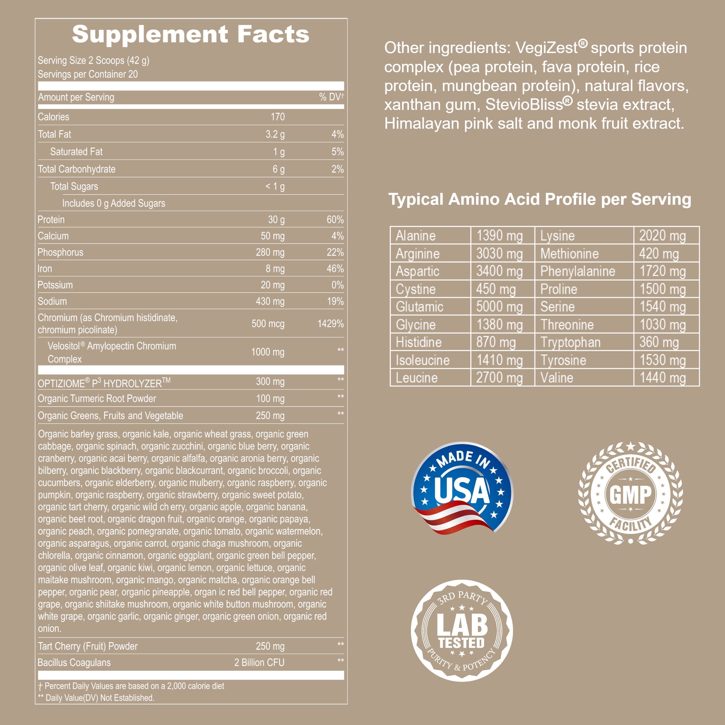 Plant Based Sport Protein Fitness Nutrition Supplement