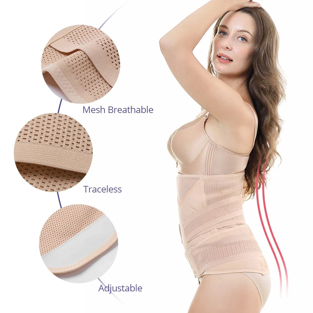 3-in-1 Postpartum Belly Waist Trainer Recovery Belt