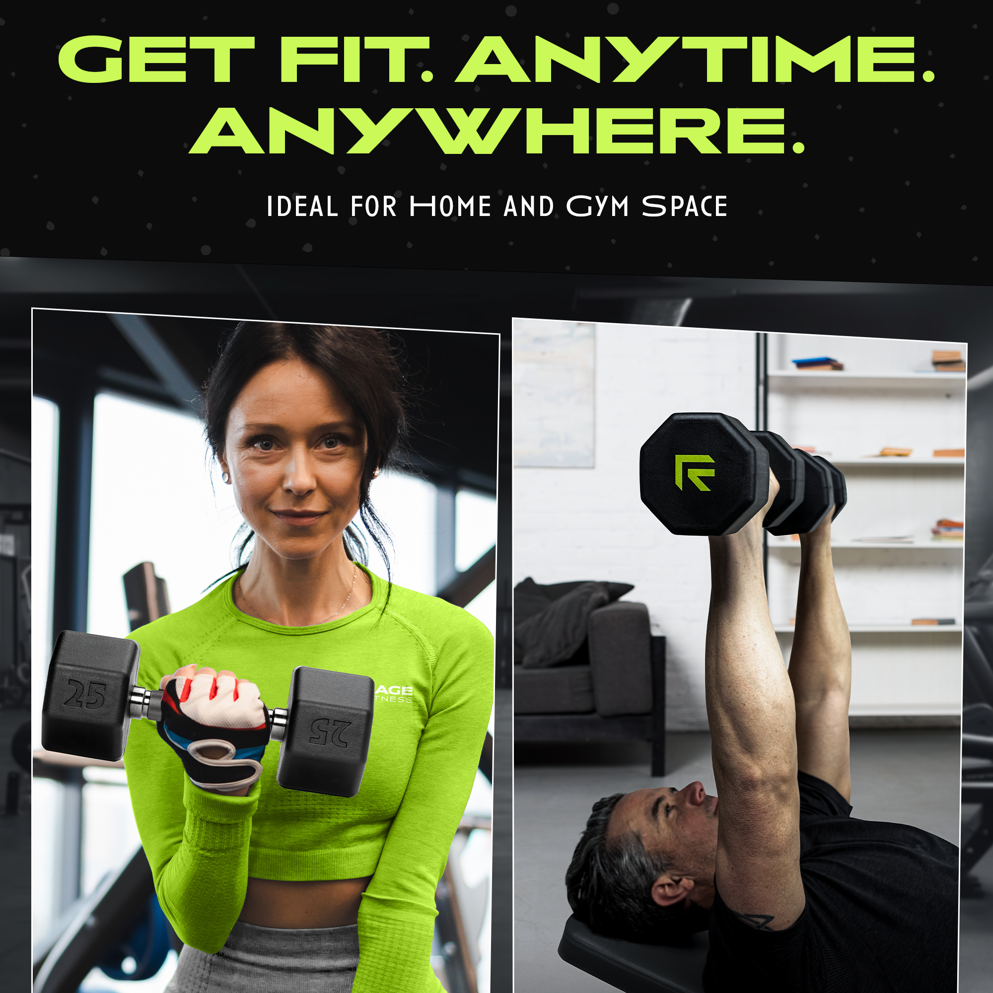 Octo Rubber Dumbbell Single Weight Training Equipment
