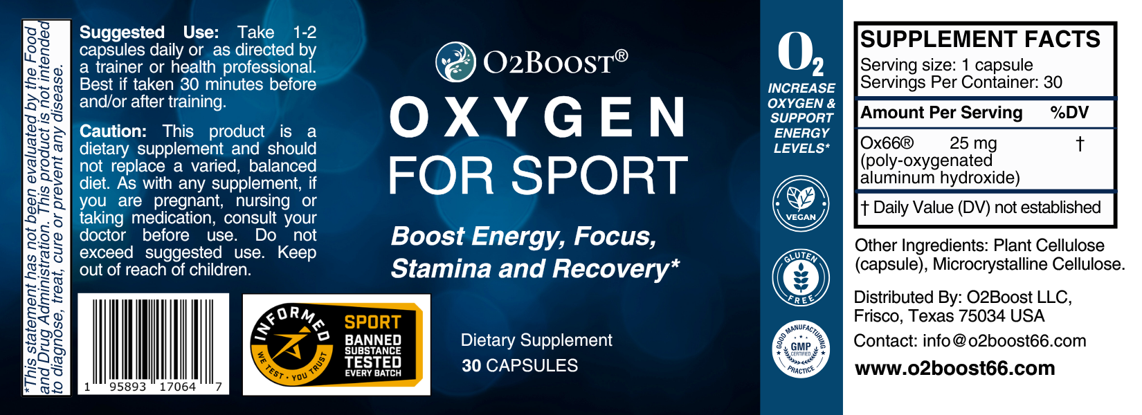 Oxygen For Sport Supplement Fitness Performance Support