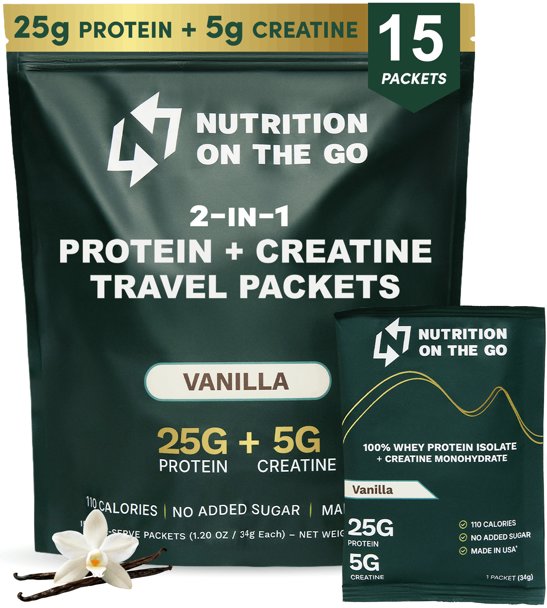 2-in-1 Whey Protein Isolate Creatine Travel Packets