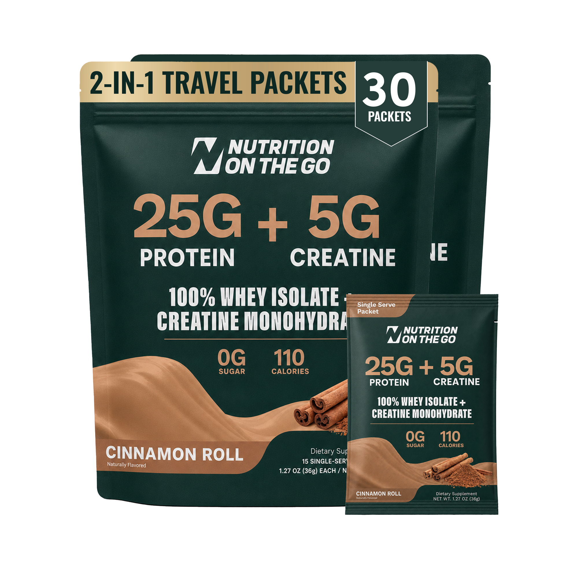 2-in-1 Whey Protein Isolate Creatine Travel Packets