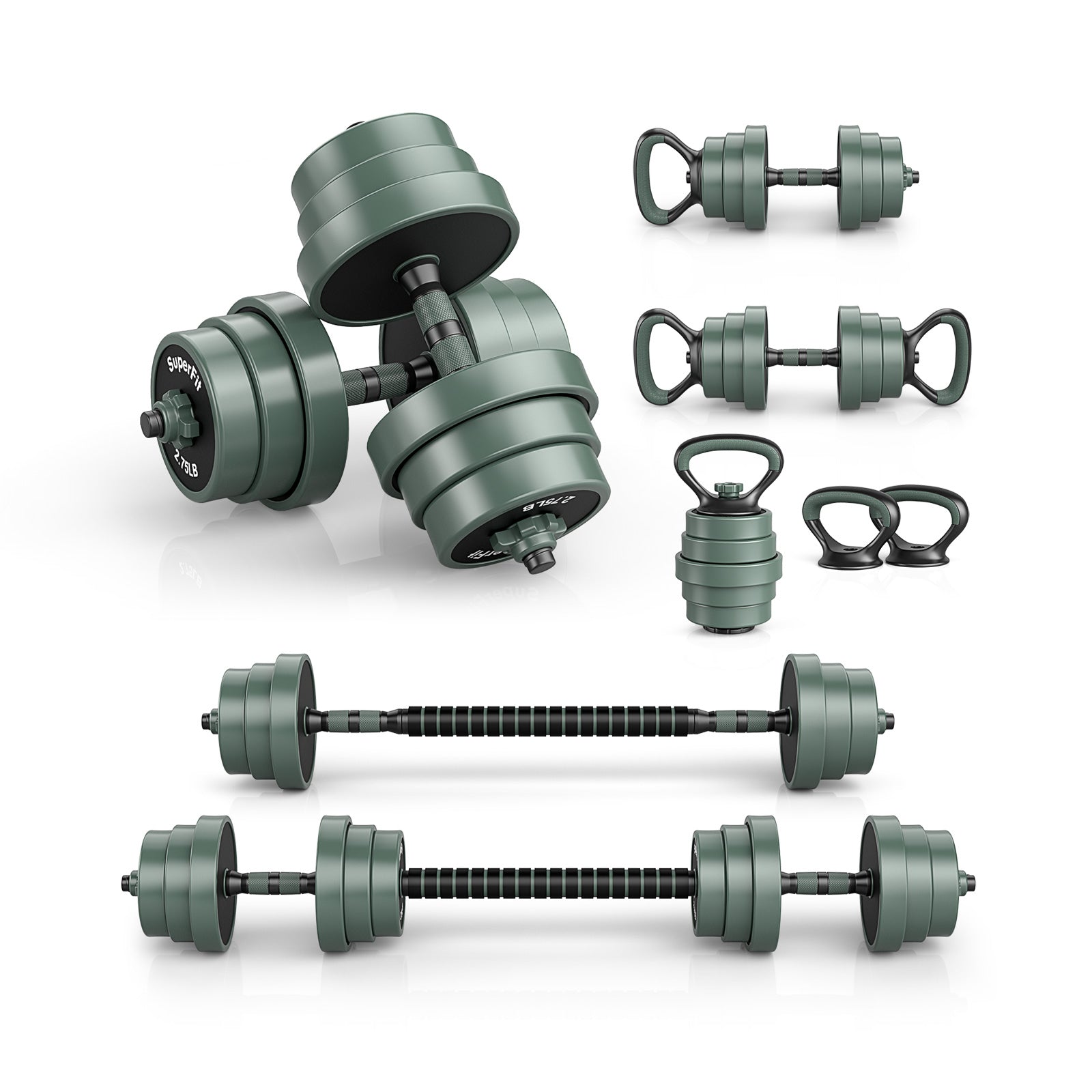 Adjustable Weight Dumbbell Set with Bar Connector