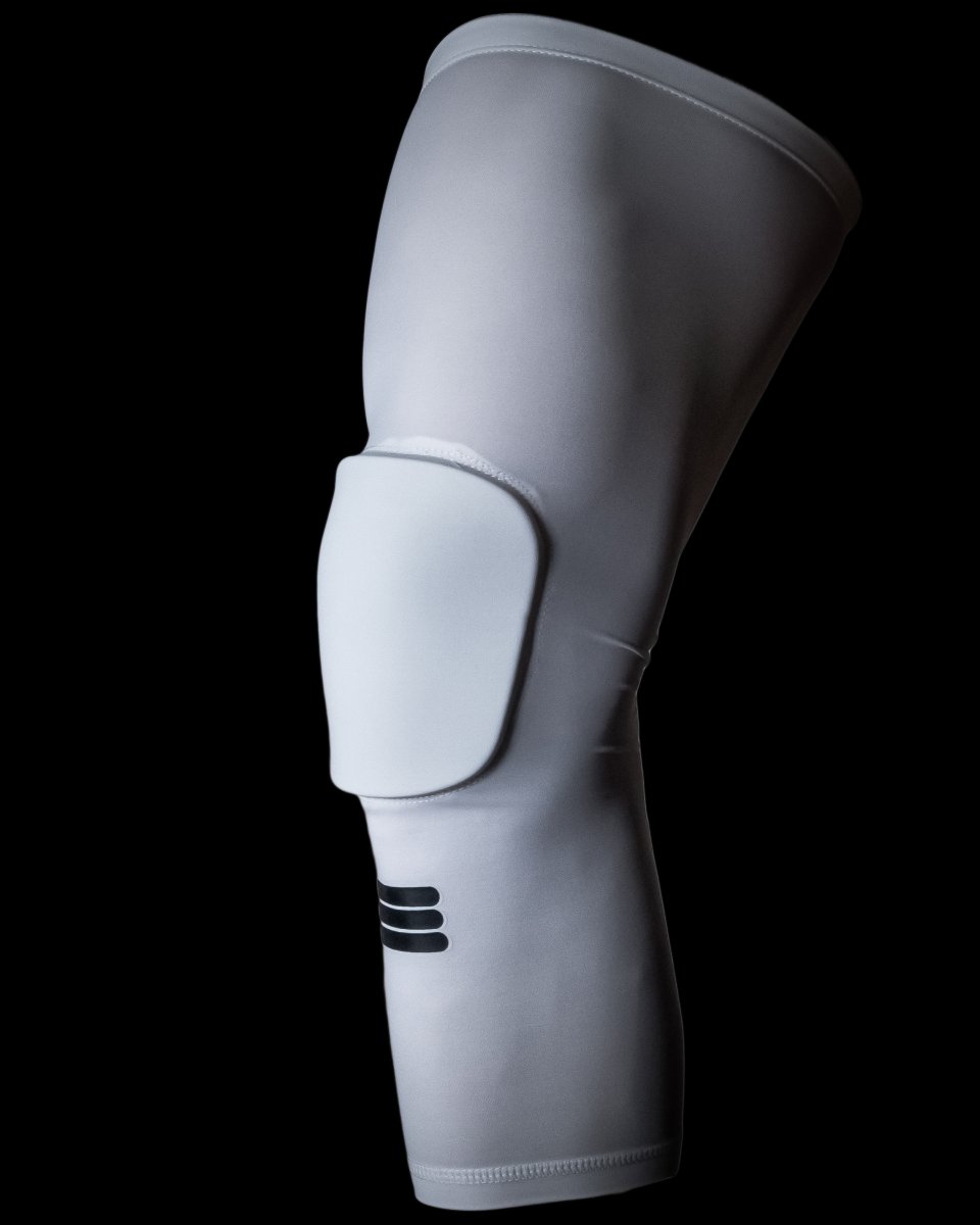 Full Length Padded Knee Sleeve White Protection Gear