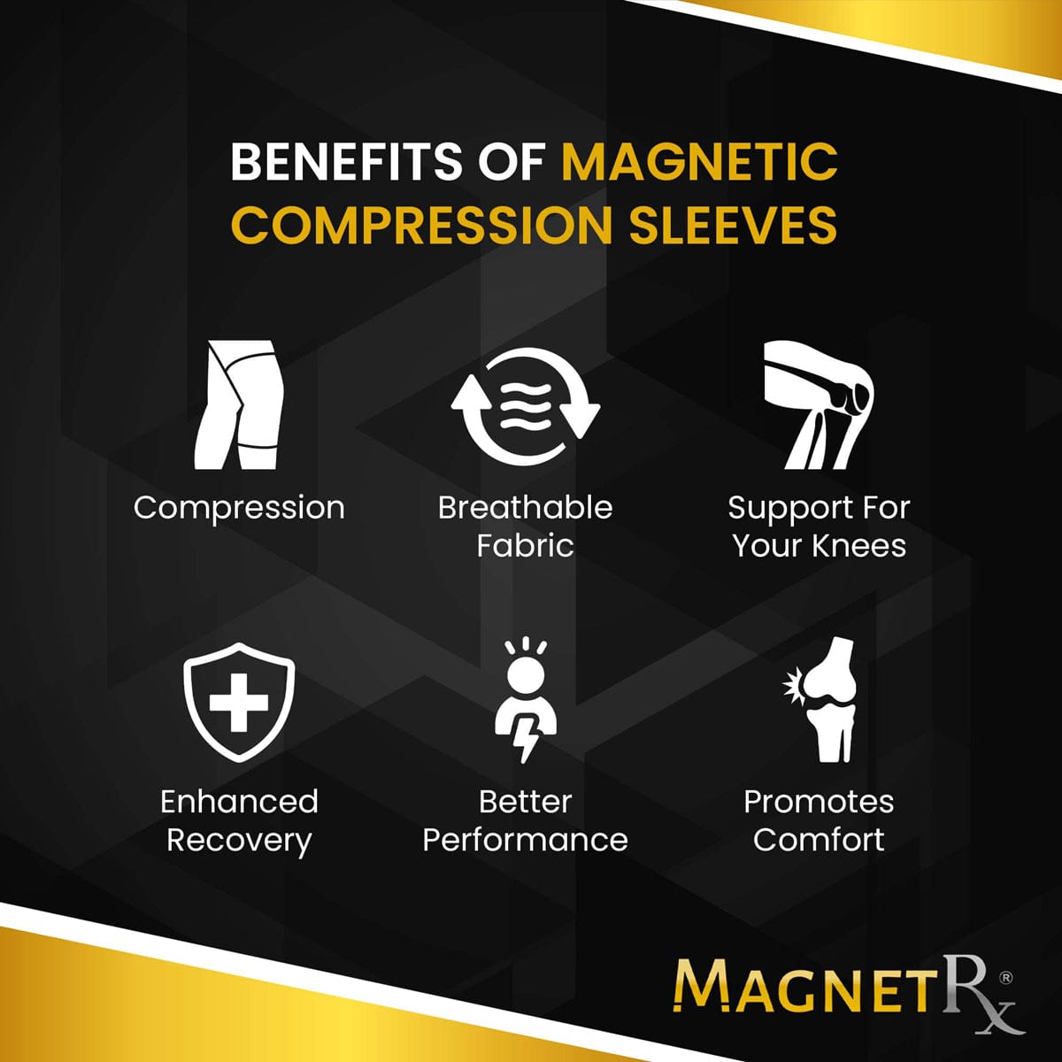 Magnetic Therapy Knee Compression Sleeves Support Pair