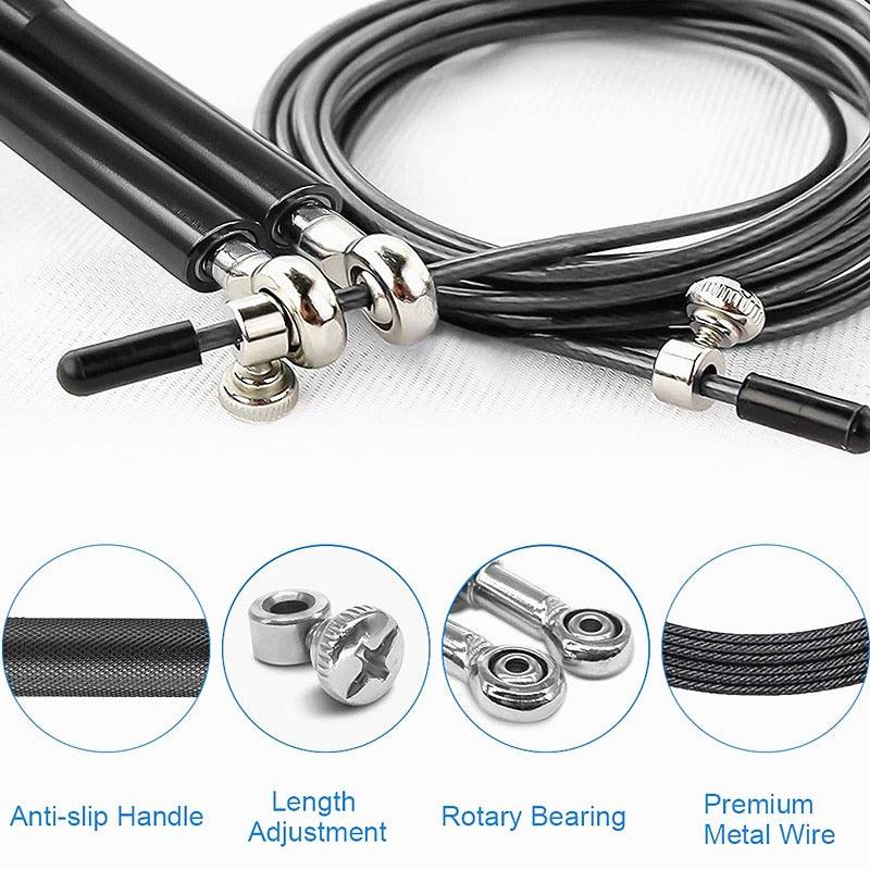 Adjustable Speed Jump Rope Aluminum Handle Fitness Training