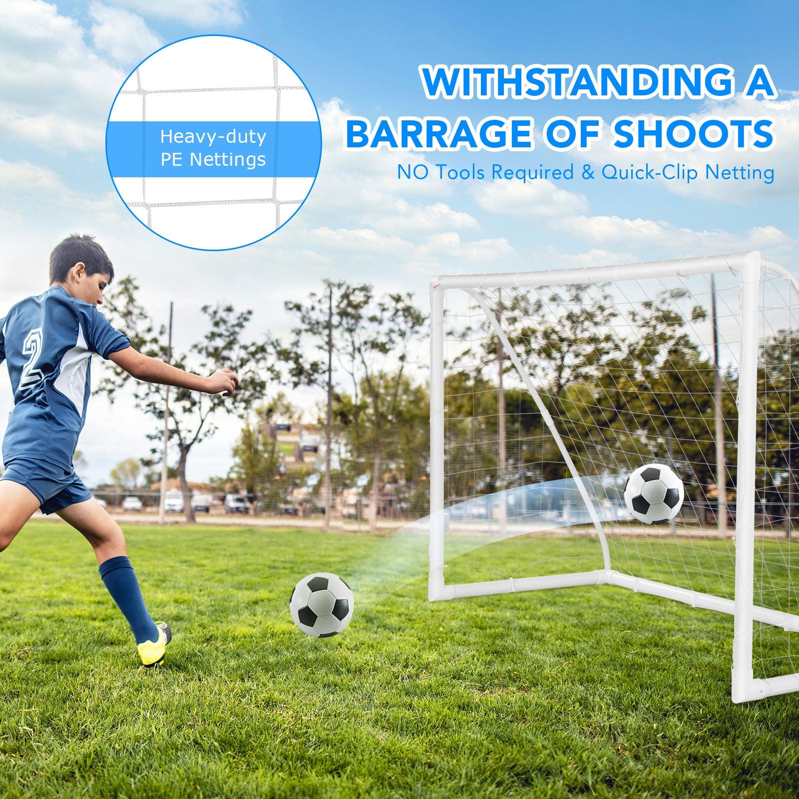 6x4 Feet Soccer Goal Strong UPVC Frame Equipment