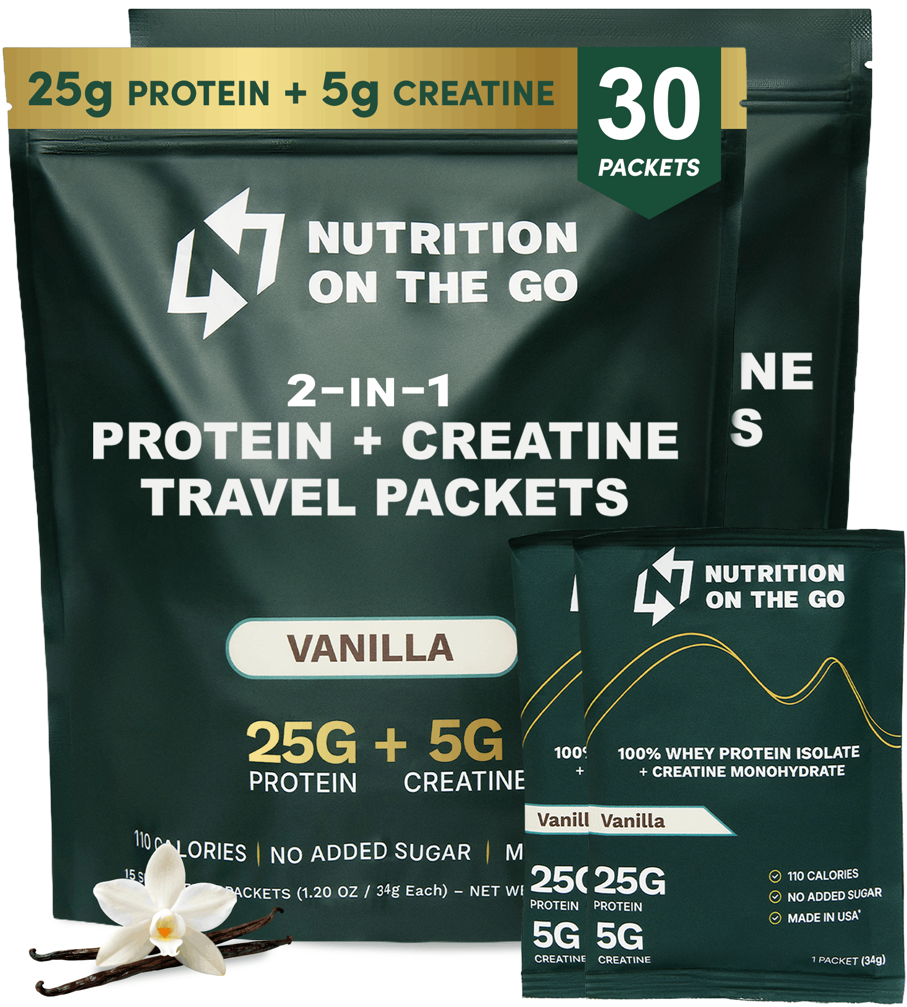 2-in-1 Whey Protein Isolate Creatine Travel Packets