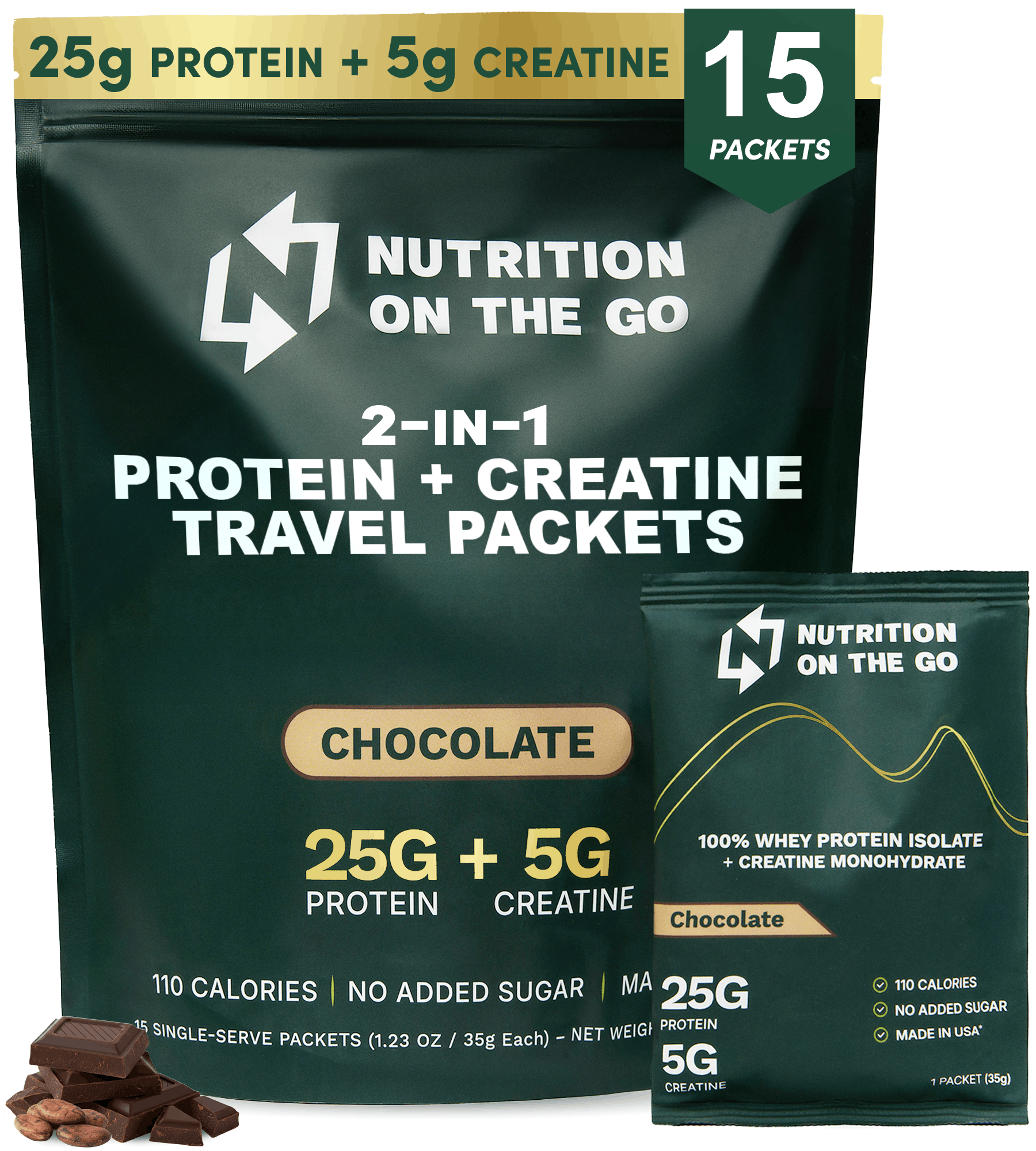 2-in-1 Whey Protein Isolate Creatine Travel Packets